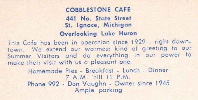 Cobblestone Cafe - Vintage Postcard (newer photo)